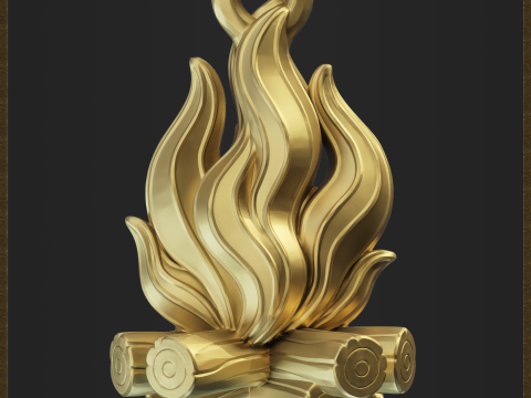 Fire Flame Pendant 3D-printmodel