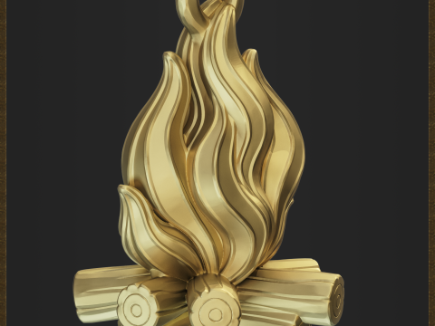 Fire Flame Pendant 3D-printmodel