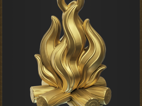 Fire Flame Pendant 3D-printmodel