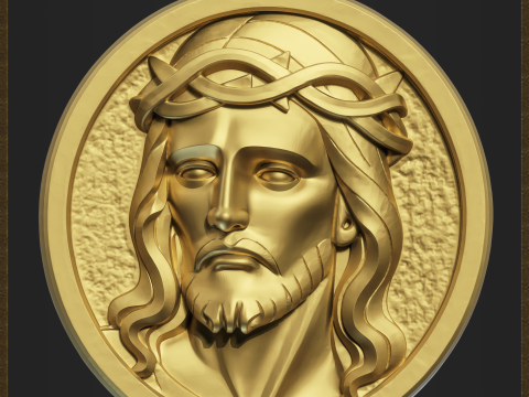 Religious Jesus Pendant Model Cetak 3D