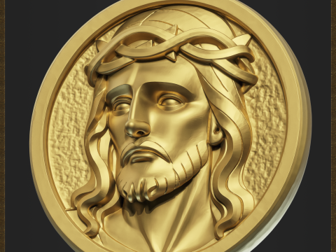 Religious Jesus Pendant Model Cetak 3D