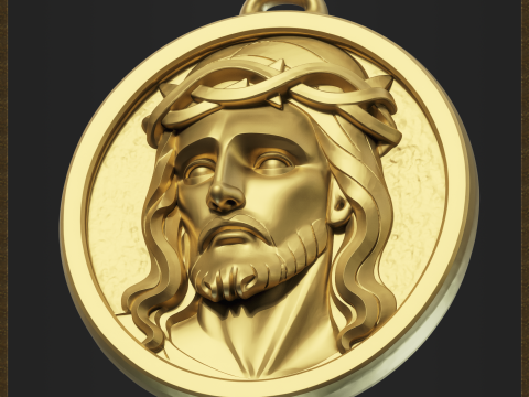 Religious Jesus Pendant Model Cetak 3D