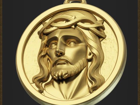 Religious Jesus Pendant 3D Print Model