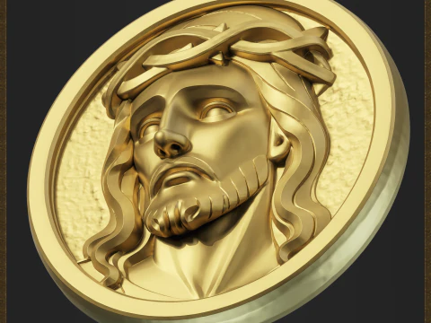 Religious Jesus Pendant 3D Print Model
