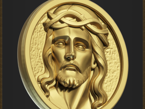 Religious Jesus Pendant Model Cetak 3D