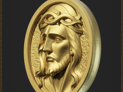 Religious Jesus Pendant Model Cetak 3D
