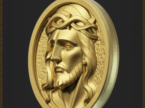 Religious Jesus Pendant 3D Print Model