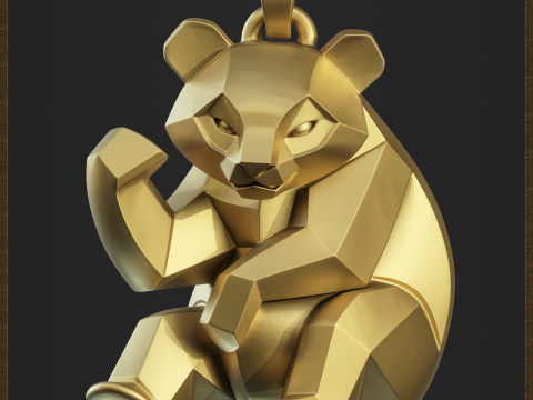 Geometric Panda Charm 3D Принт Модель