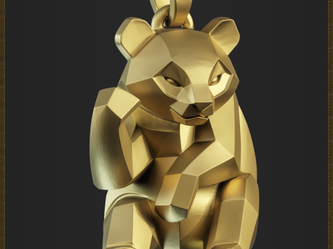 Geometric Panda Charm 3D Принт Модель