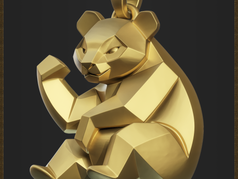 Geometric Panda Charm 3D Принт Модель