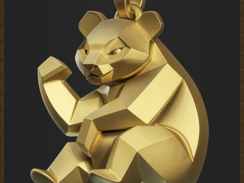 Геометрическая подвеска-панда 3D Принт Модель