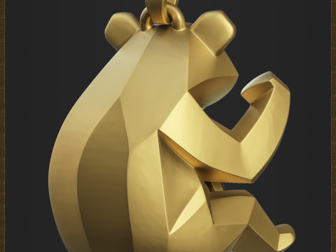 Geometric Panda Charm 3D Принт Модель