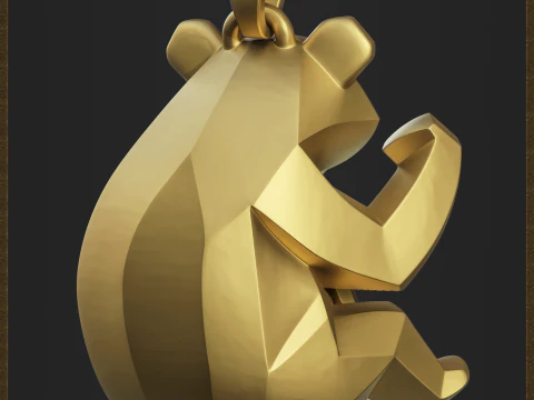 Геометрическая подвеска-панда 3D Принт Модель