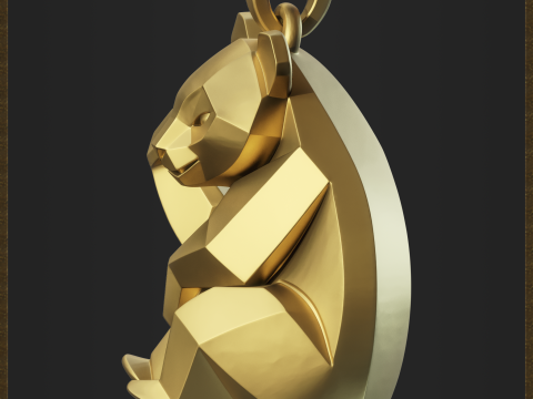 Geometric Panda Charm 3D Принт Модель