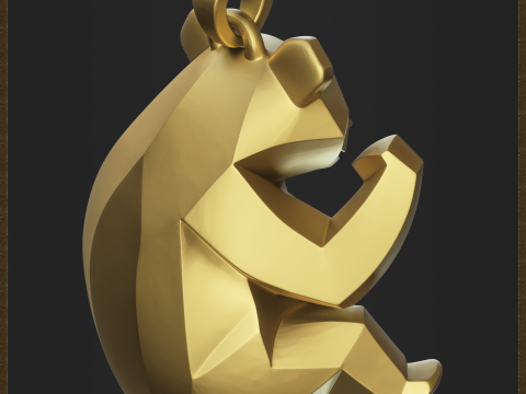 Geometric Panda Charm 3D Принт Модель