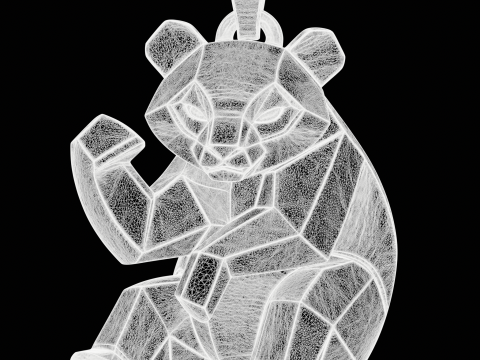Geometric Panda Charm 3D Принт Модель