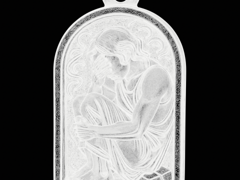 Sad Reflective Pendant 3D Print Model