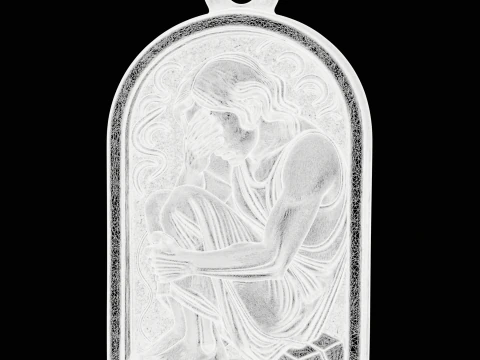 Sad Reflective Pendant 3D Print Model