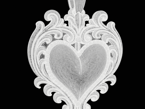 Golden Heart Decorative Pendant 3D Print Model
