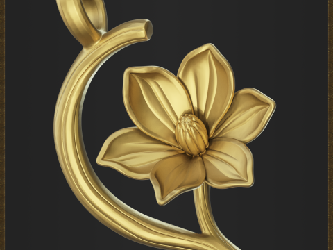 Ornamental Botanical Flower Pendant 3D Print Model
