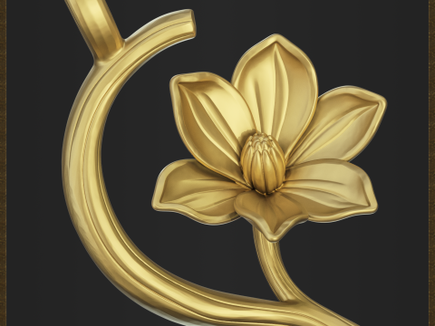 Ornamental Botanical Flower Pendant 3D Print Model