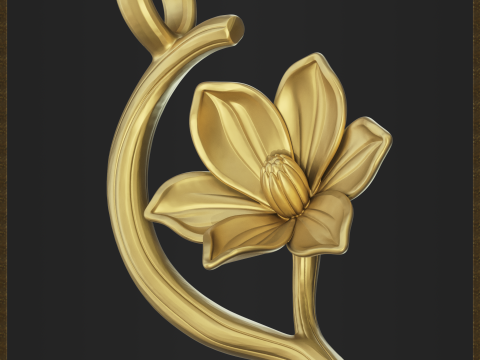 Ornamental Botanical Flower Pendant 3D Print Model