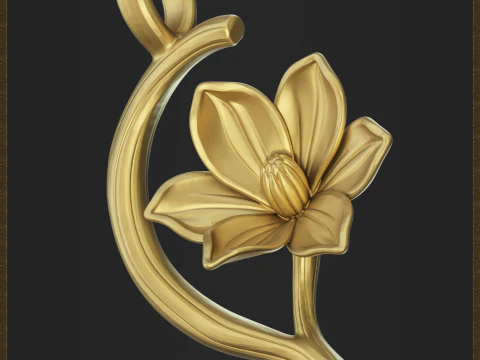 Ornamental Botanical Flower Pendant 3D Print Model