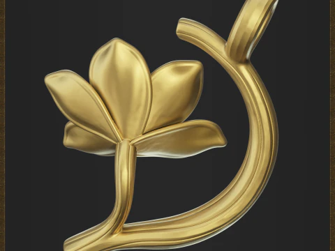 Ornamental Botanical Flower Pendant 3D Print Model