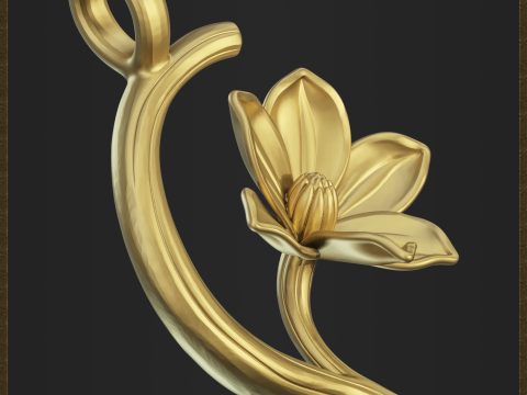 Ornamental Botanical Flower Pendant 3D Print Model