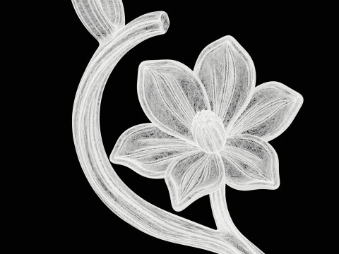 Ornamental Botanical Flower Pendant 3D Print Model