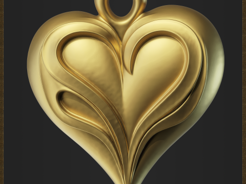Love Elegant Heart Pendant 3D Baskı Modeli