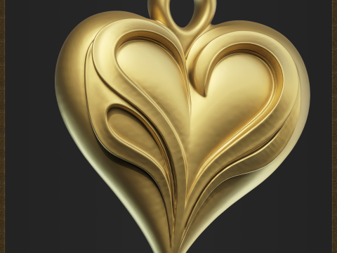 Love Elegant Heart Pendant 3D Baskı Modeli