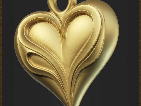 Love Elegant Heart Pendant 3D Baskı Modeli