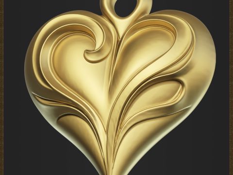 Love Elegant Heart Pendant 3D Baskı Modeli
