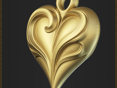 Love Elegant Heart Pendant 3D Baskı Modeli