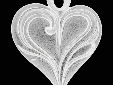 Liefde elegante hart hanger 3D printmodel