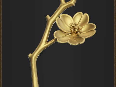 Flower Branch Pendant 3D Print Model