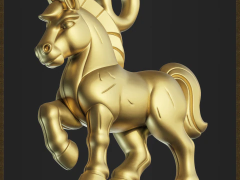 Stylized Horse Charm 3D Print Model