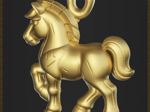 Stylized Horse Charm 3D Print Model