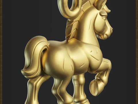 Stylized Horse Charm 3D Print Model