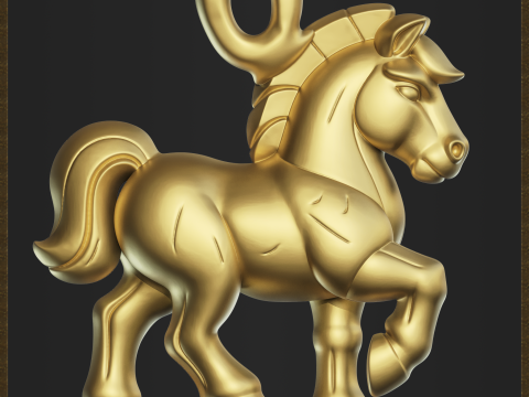 Stylized Horse Charm Modelo de Impressão 3D