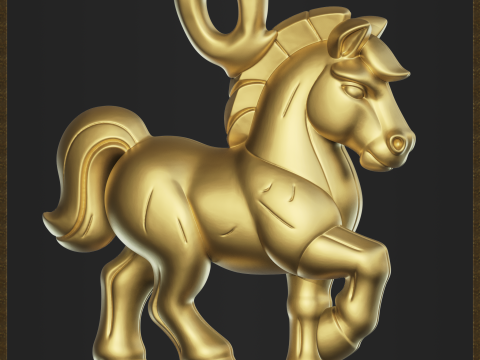 Stylized Horse Charm Modelo de Impressão 3D