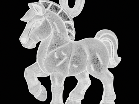 Stylized Horse Charm Modelo de Impressão 3D