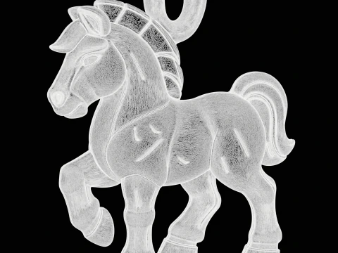 Stylized Horse Charm 3D Print Model