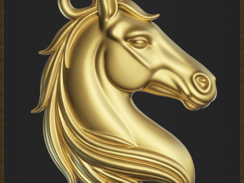 Horse Head Pendant 3D Принт Модель