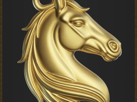 Horse Head Pendant 3D Print Model