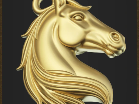 Horse Head Pendant 3D Print Model