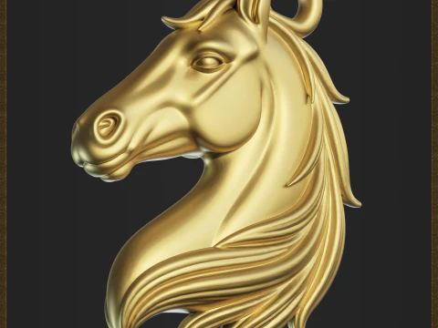 Horse Head Pendant 3D Print Model