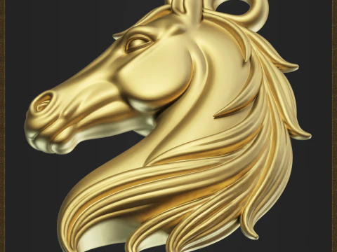 Horse Head Pendant 3D Print Model