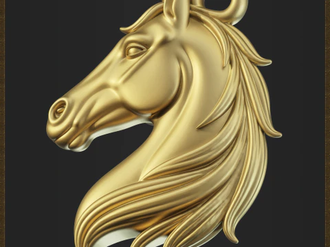 Horse Head Pendant 3D Print Model
